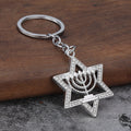 Minimalist Six-Point Star Zinc Alloy Keychain Gift Accessory