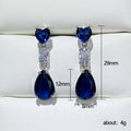 Heart Stud Teardrop Drop Earrings Pink Yellow Blue Clear view 5