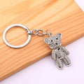 Cute Bear Rhinestone Keychain Alloy Bag Charm Key Ring Pendant