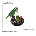 Enamel Woodpecker and Nest Brooch in Three Colorways view 6