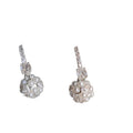Crystal Ball Drop Hoop Earrings with Textured Silver Tone Details view 5