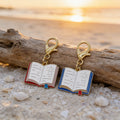 Open Book Smile Sun Enamel Charm Keychain Two Colors view 3