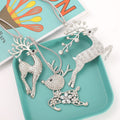 Silver Rhinestone Reindeer Christmas Ornament Three Styles view 2