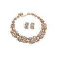 Pearl Crystal Necklace and Stud Earring Jewelry Set view 5
