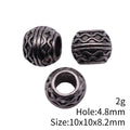 Wavy Pattern Round Large Hole Beads in Silver and Gold view 5