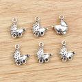 Detailed Baby Stroller Charms in Antique Silver Finish view 4