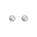 Iridescent Pearl Round Stud Earrings Four Size Options view 5