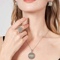 Silver and Gold Tone Openwork Sphere Pendant Necklace view 3