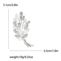 Crystal Leaf Spray Metal Brooch in Gold and Silver view 7