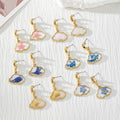 Cloud Dried Flower Resin Earrings Gold Crescent Studs 6 Styles view 1