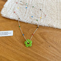 Colorful Crystal Flower Pendant Necklaces in Six Colors view 7