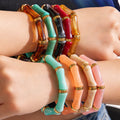 Bamboo Shape Resin Stretch Bracelet in Nine Colorways view 4