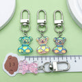 Four-Color Iridescent Bear Keychain Set With Metal Clasps view 4