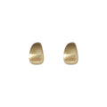 Brushed Chunky Curved Stud Earrings In Silver And Gold Tone view 5