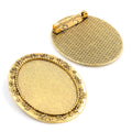Ornate Oval Cabochon Brooch and Pendant Bezel Settings view 2