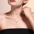 Oval Zircon Circle Necklace Bracelet Ring Titanium Steel view 1