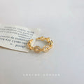 Gold Tone Clear Stone Chain Link Adjustable Open Ring For Women view 4