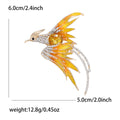 Gold Enamel Phoenix Brooch Rhinestone Wing Flying Bird Pin view 8