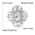 Oval Gem Small Floral Cluster Brooch in 4 Color Options view 5