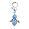 Blue Cross Bead Angel Wing Lobster Clasp Charms, 6 Styles view 7