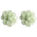 Mint Green Pearlescent Camellia Flower Stud Earrings view 5