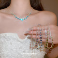 Round Crystal Station Necklace in Nine Color Variations view 4