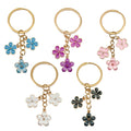 White Purple and Pink Blossom Pearl-Look Keychains view 4