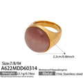 Large Oval Cat Eye Stone Rings Green Blue Gray Gold view 8