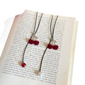 Red Cherry Pearl Cord Necklace Decorative Jewelry Design view 5