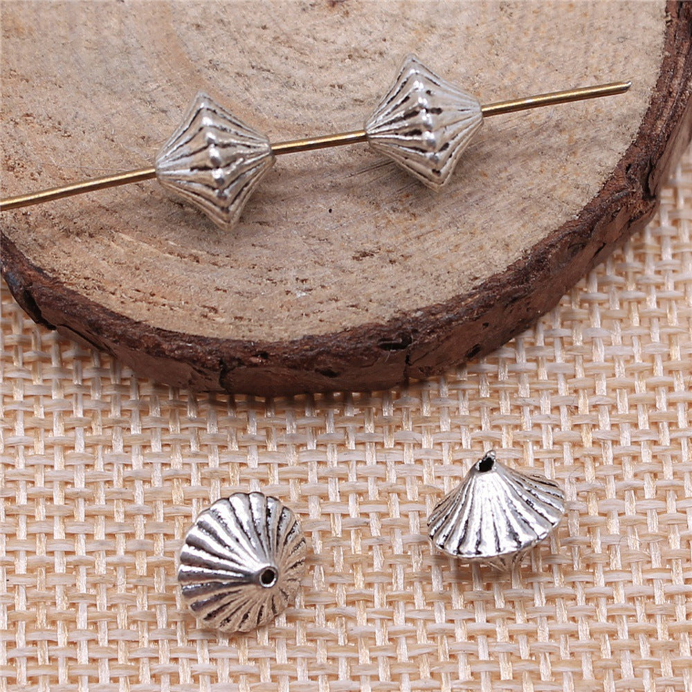 10x10mm 1.4g Zinc Alloy Double Sided Cone Small Hole Spacer Beads for Bracelet Necklace Making