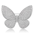 Pave Crystal Butterfly Brooch in Gold or Silver Tone view 5