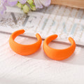 Colorful Matte Chunky C Shape Hoop Stud Earrings in Thirteen Colors view 8