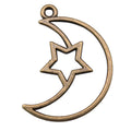 Openwork Crescent Moon and Star Metal Frame Pendant view 5