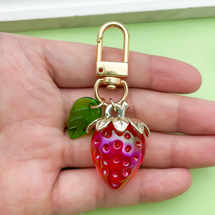 Strawberry Charm Keychains in 21 Pictured Variations for Bags and Keys