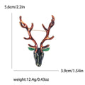 Long Antler Deer Head Enamel Brooch in Two Colorways view 5