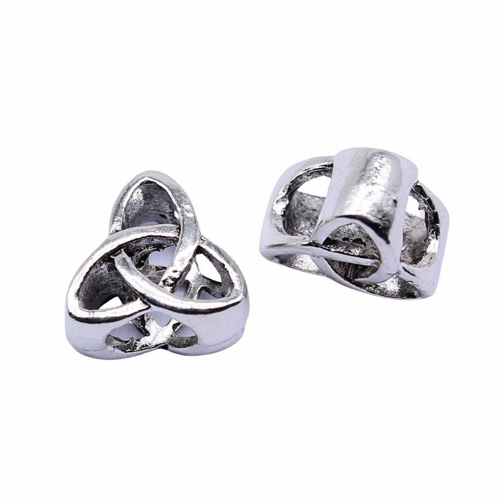 11x11x7mm 1.57g Antique Silver Zinc Alloy Celtic Symbol Large Hole Celtic Knot Beads for DIY Bracelet Jewelry Making