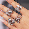Starfish Octopus and Shell Layered Ring in Eight Styles view 4