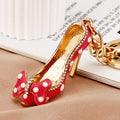 Polka Dot Bow High Heel Keychains in Blue, Pink and Black view 11