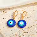 Round Blue Evil Eye Pendant Necklaces and Earrings in Two Finishes view 5