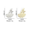 Enamel Ginkgo Leaf Charms with Pearls in Six Colors view 2