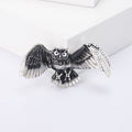 Antique Flying Owl Brooch Gold Silver Winged Bird Pin view 4