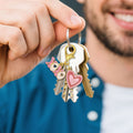 Gold Pink XOXO Layered Heart Enamel Lobster Clasp Charm view 2