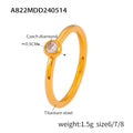 Gold Thin Stacking Rings Tree Heart Pave Black Dial Solitaire view 10