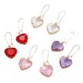 Medium Heart Faceted Glass Dangle Earrings Gold Hooks 4 Colors view 5