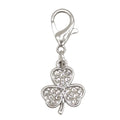 Rhinestone Three Leaf Clover Lobster Clasp Silver Gold view 6