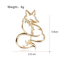 Gold Tone Fox Openwork Two Designs Metal Brooch Pin view 2