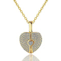 Crystal Heart Locket Pendant Necklace In Two Colors view 5