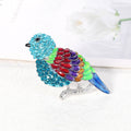 Aqua Blue Bird Crystal Enamel Metal Brooch Pin for Jackets and Lapels view 4
