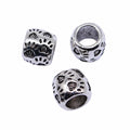 Openwork Vine Pattern Large Hole Metal Bead in Antique Silver view 3