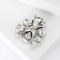 Layered Black Crystal Flower Brooch With Faceted Center view 4